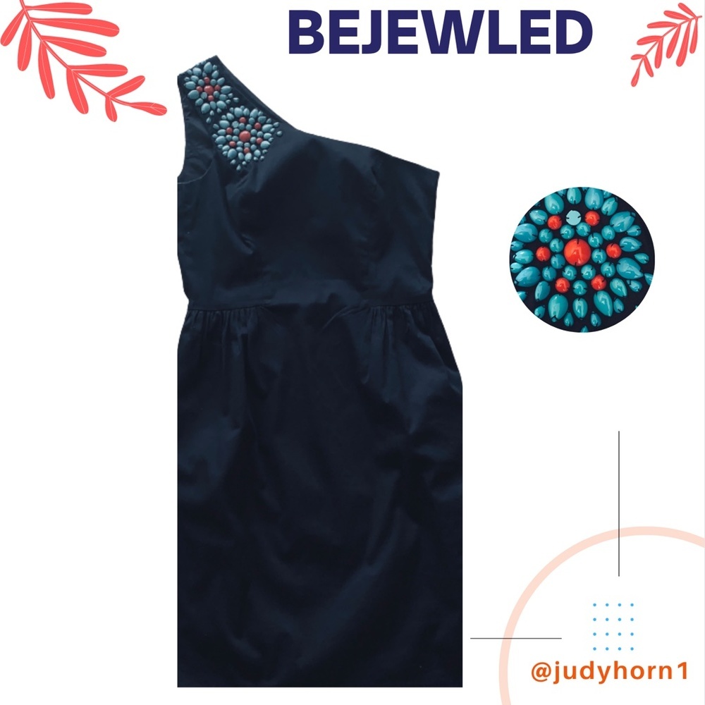 One Shoulder Bejeweled Dress